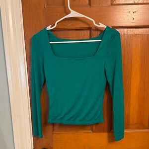Chic Teal Long Sleeve Blouse